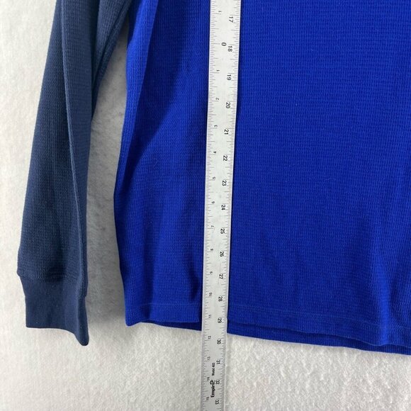 Polo Ralph Lauren Sleepshirt Men's L Blue Navy Colorblock Thermal Waffle Knit - Picture 5 of 13